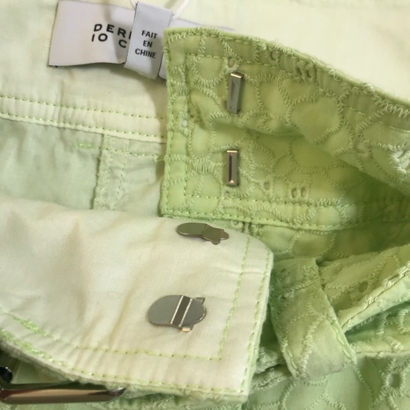 Derek Lam 10 Crosby Brat Green Eyelet Belted Shorts - Picture 10 of 16
